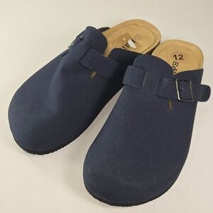 Edition Men Navy Blue Suede Clogs Slip On Shoes Size 12 Buckle Comfort